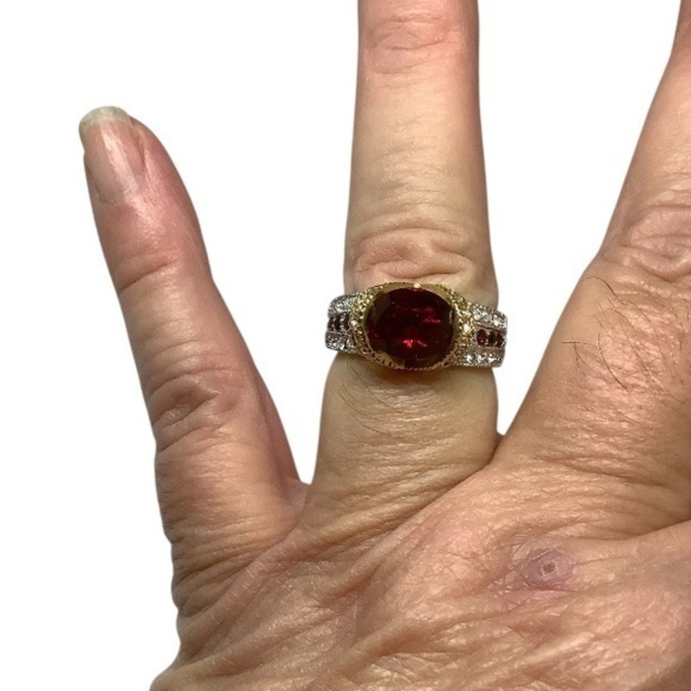 Gold & silver tone Red ring size 9.25